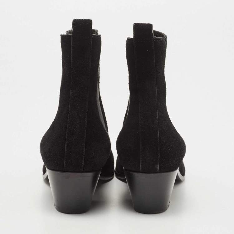 Pre Owned Saint Laurent Black  Suede Dylan Chelsea Boots Size 38