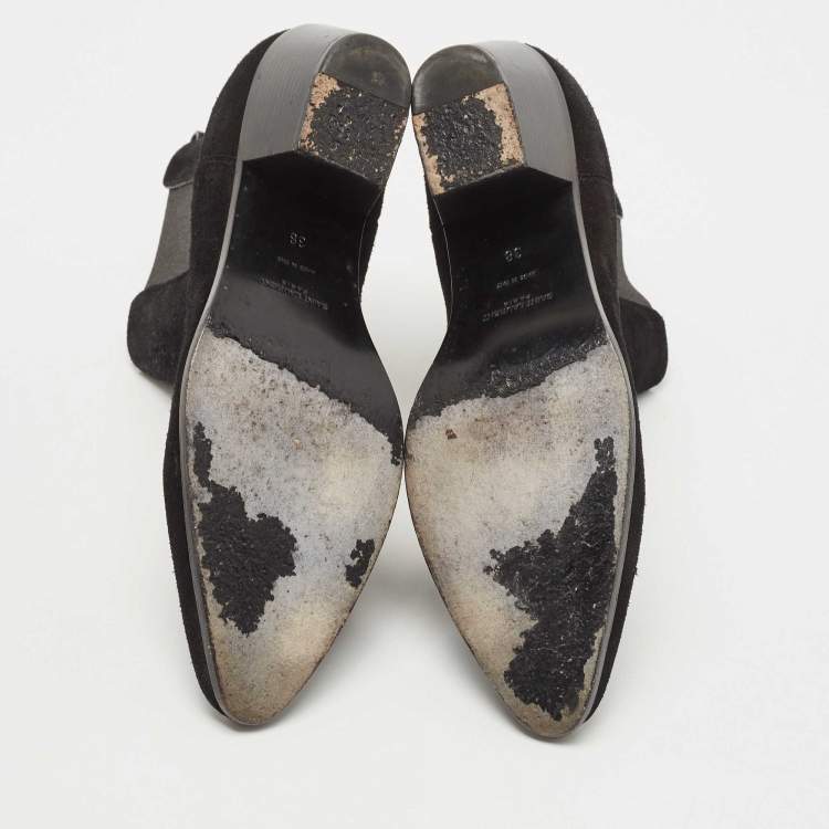 Pre Owned Saint Laurent Black  Suede Dylan Chelsea Boots Size 38