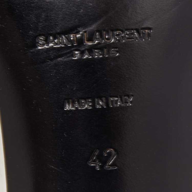 Pre Owned Saint Laurent White Patent Leather Strappy Sandals Size 42