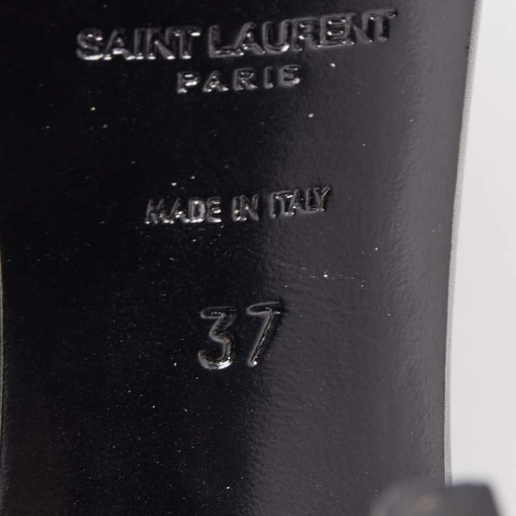 Pre Owned Saint Laurent Black Leather Jane Ankle Strap Sandals Size 37