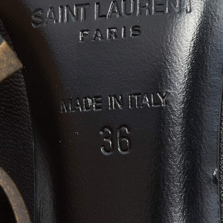 Pre Owned Saint Laurent Black Leather Opyum Pointed Toe Pumps Size 36