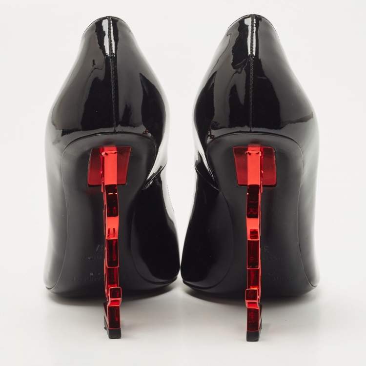 Pre Owned Saint Laurent Black Patent Leather Opyum Pumps Size 37