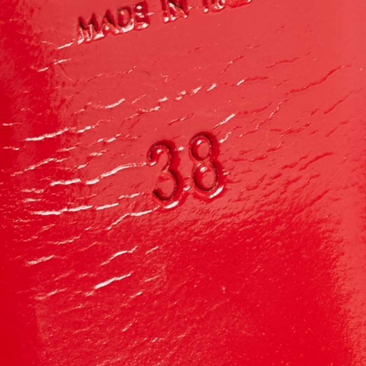 Pre Owned Saint Laurent Red Leather Tribute Sandals Size 38