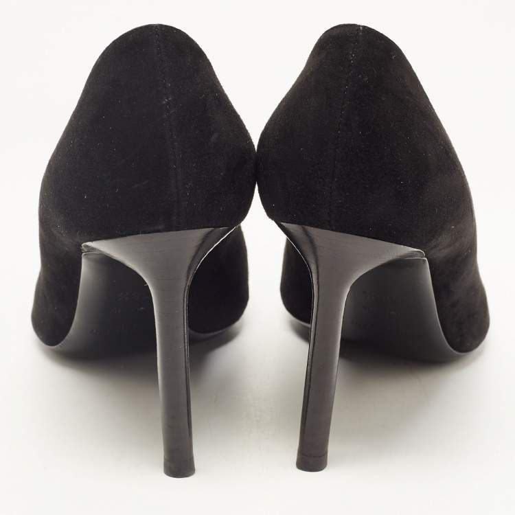 Pre Owned Saint Laurent Black Suede Anja Pumps Size 38.5