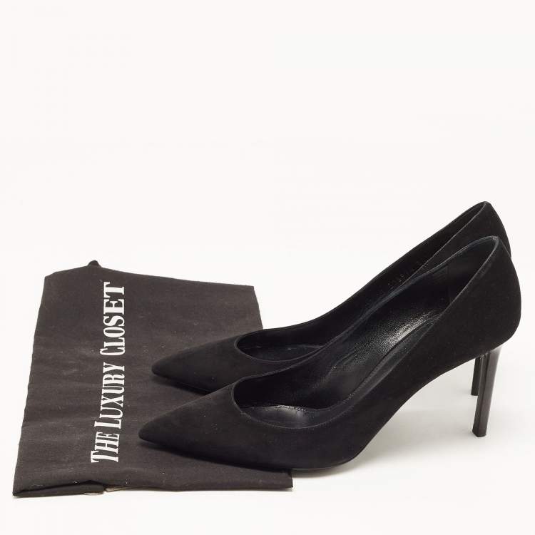 Pre Owned Saint Laurent Black Suede Anja Pumps Size 38.5