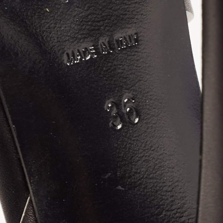 Pre Owned Saint Laurent Black Leather Tribute Sandals Size 36