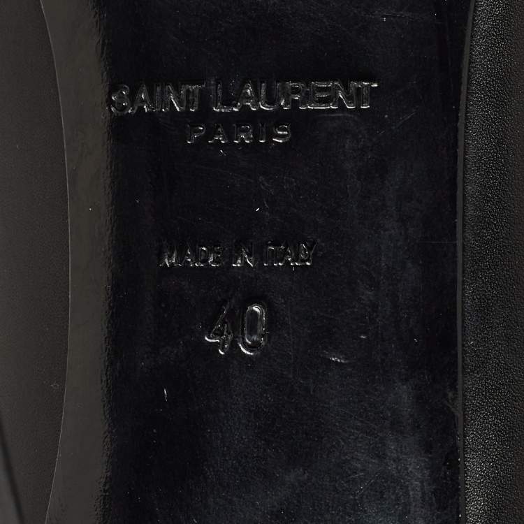 Pre Owned Saint Laurent Paris Black Leather Anja Pointed Toe Pumps Size 40