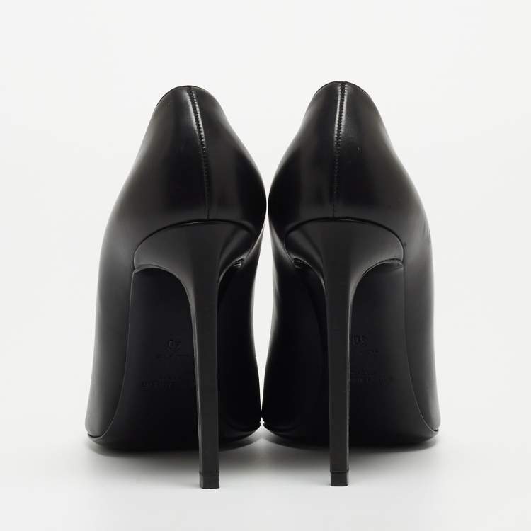 Pre Owned Saint Laurent Paris Black Leather Anja Pointed Toe Pumps Size 40