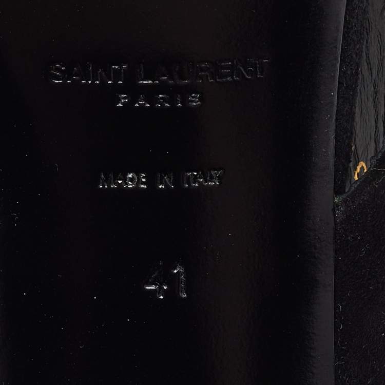 Pre Owned Saint Laurent Black Suede Loulou Slide Sandals Size 41