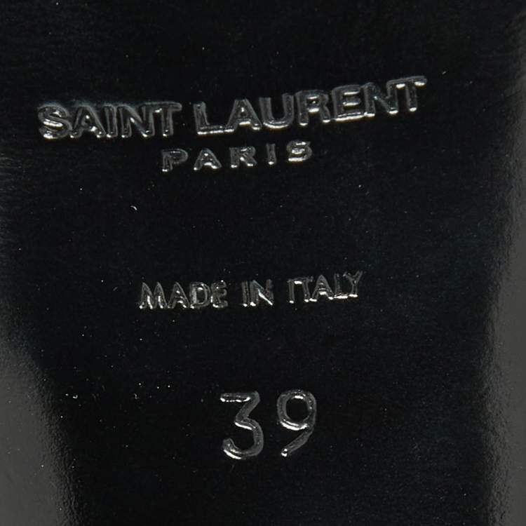 Pre Owned Saint Laurent Black Velvet Tribute Platform Sandals Size 39