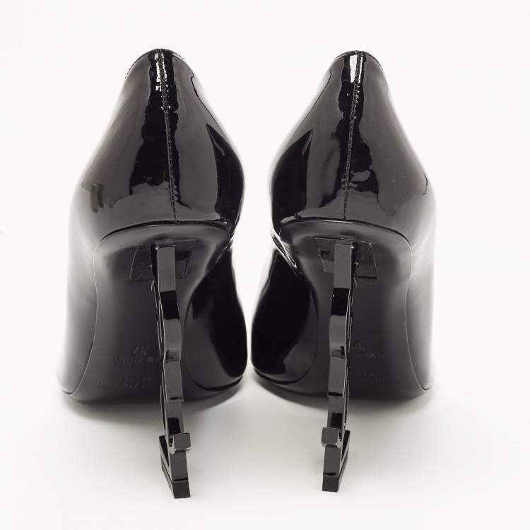 Pre Owned Saint Laurent Black Patent Opyum Pumps Size 37