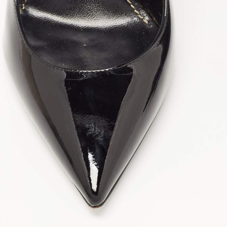 Pre Owned Saint Laurent Black Patent Opyum Pumps Size 37