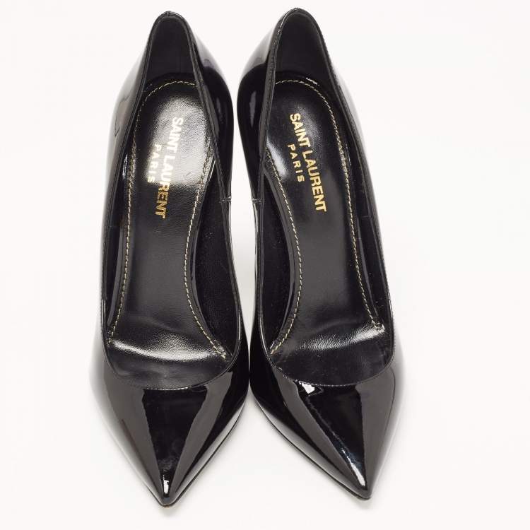 Pre Owned Saint Laurent Black Patent Opyum Pumps Size 37