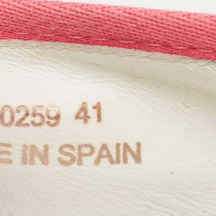 Pre Owned Saint Laurent Pink Canvas Slip On Sneakers Size 41