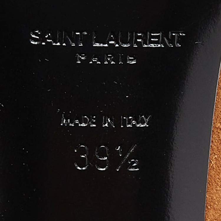 Pre Owned Saint Laurent Brown Suede Lace Up Ankle Boots Size 39.5