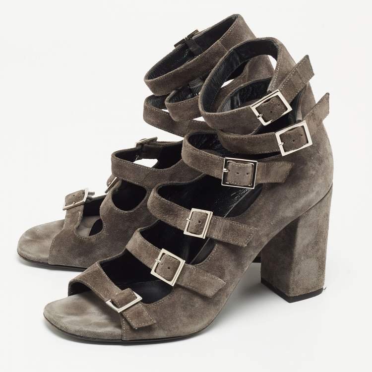 Grey Heel Strap Shoes - Where's That From? | SilkFred US