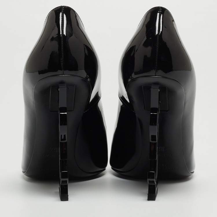 مملوكة مسبقًا Saint Laurent Black Patent Opyum Pointed Pumps Size 36.5