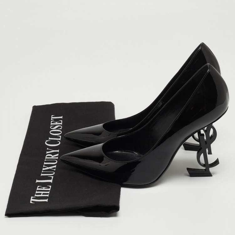 مملوكة مسبقًا Saint Laurent Black Patent Opyum Pointed Pumps Size 36.5