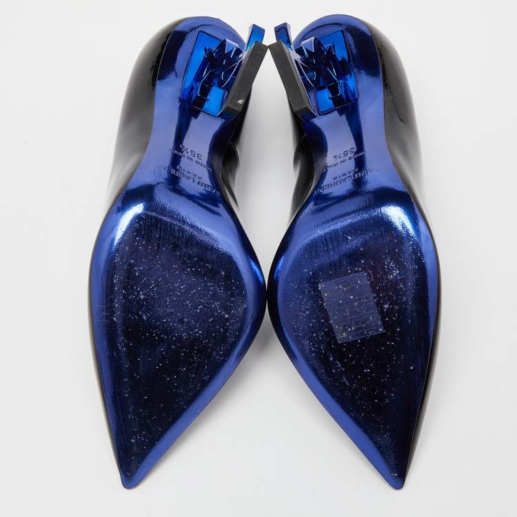 Pre Owned Saint Laurent Black Patent Leather Opyum Pumps Size 35.5