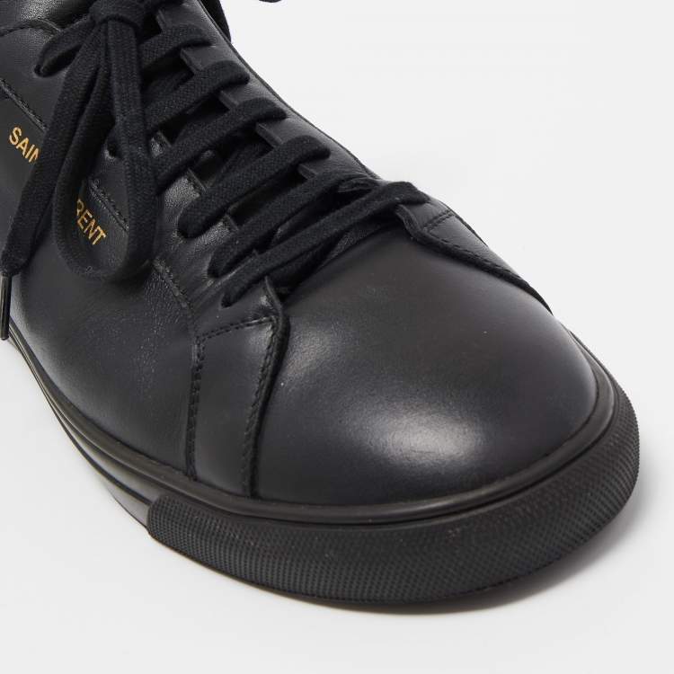 مملوكة مسبقًا Saint Laurent Paris Black Leather Andy Low Top Sneakers Size 44