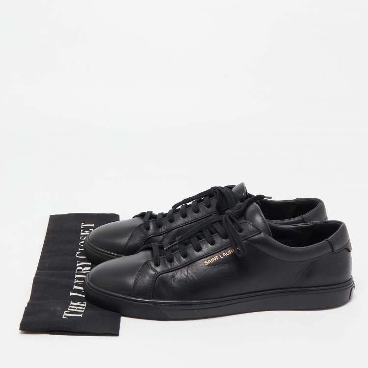 مملوكة مسبقًا Saint Laurent Paris Black Leather Andy Low Top Sneakers Size 44