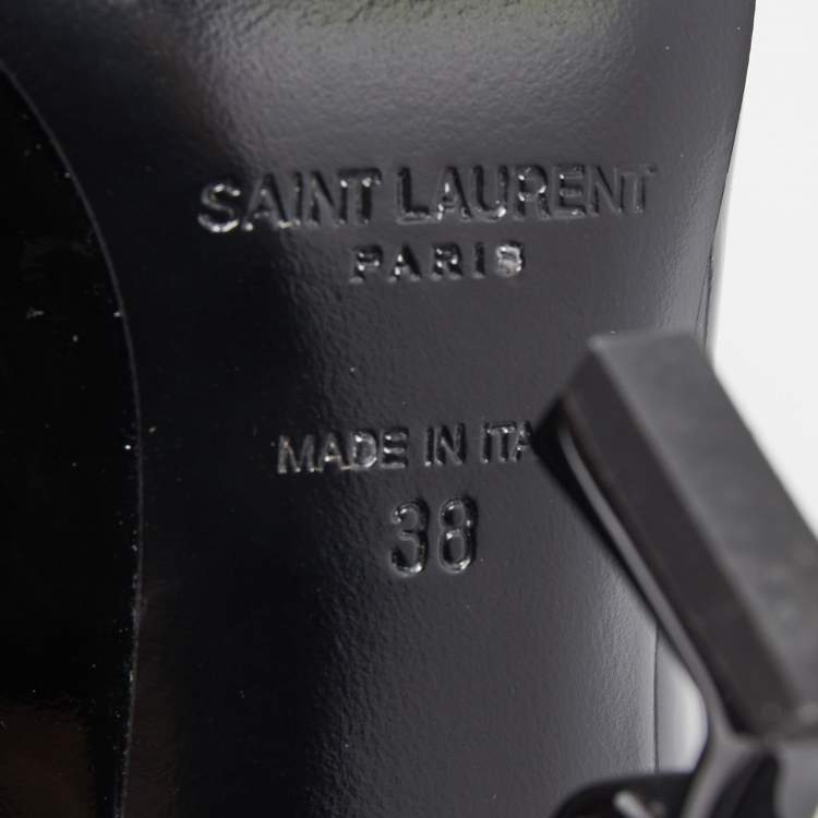 Pre Owned Saint Laurent Black Patent Leather Opyum Pumps Size 38