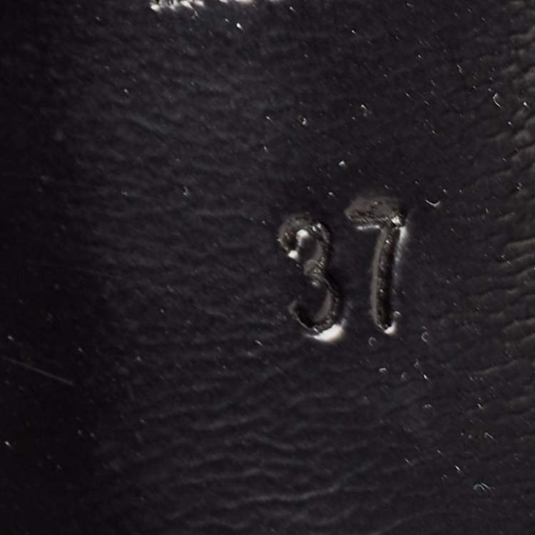 Pre Owned Saint Laurent Black Leather Cap Toe Platform Pumps Size 37