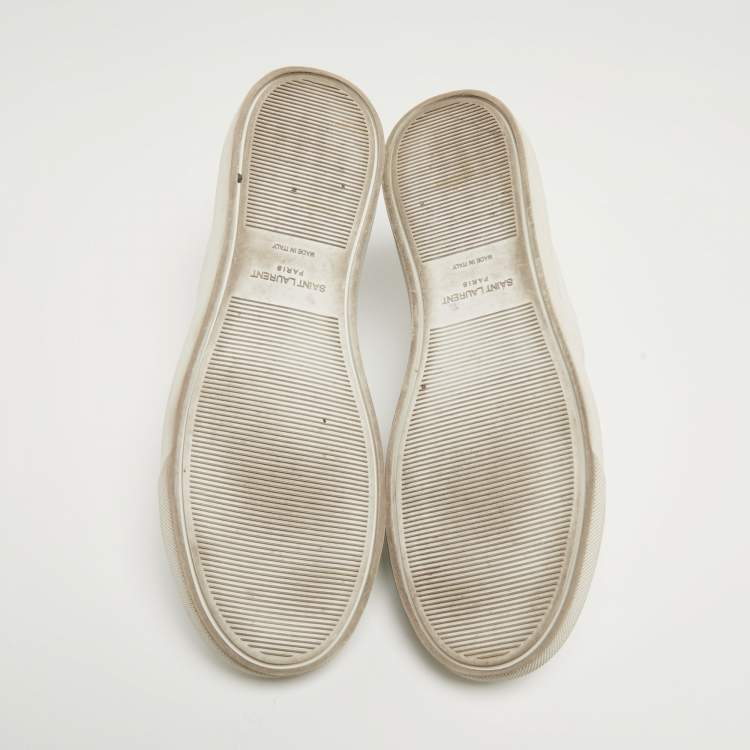Pre Owned Saint Laurent White Leather Andy Low Top Sneakers Size 39