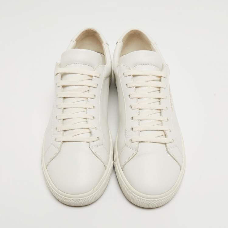 Pre Owned Saint Laurent White Leather Andy Low Top Sneakers Size 39