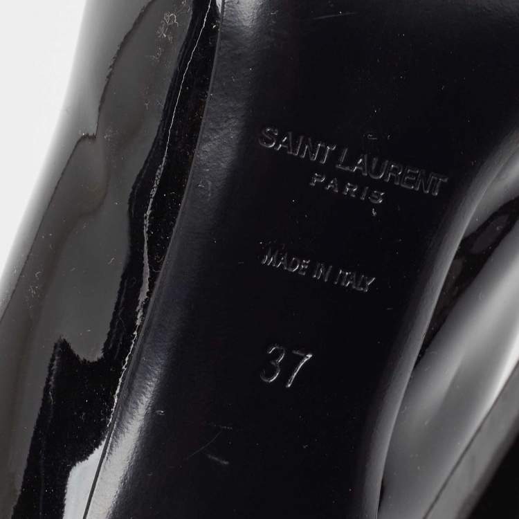 Pre Owned Saint Laurent Black Patent Leather Anja Pumps Size 37