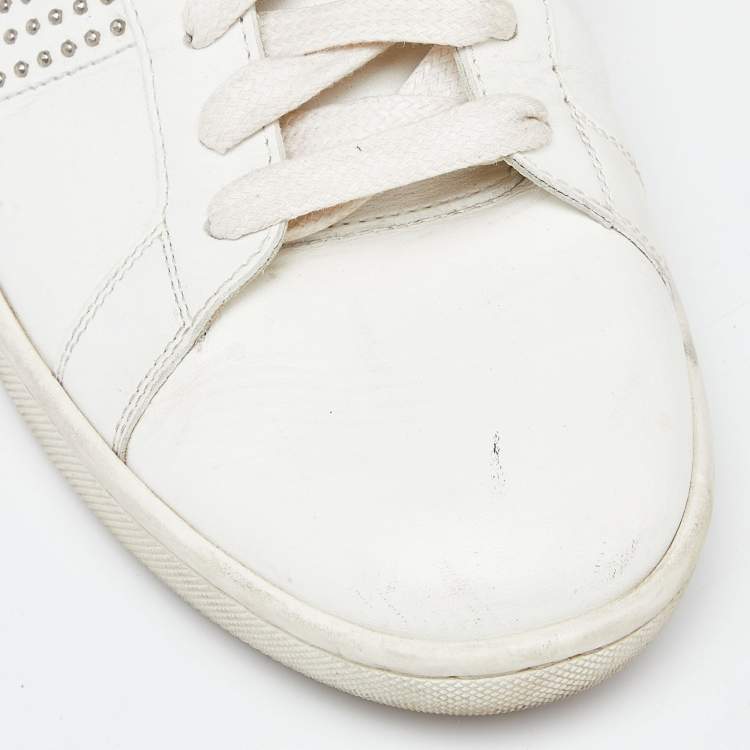 Pre Owned Saint Laurent White Leather Wolly High Top Sneakers Size 40