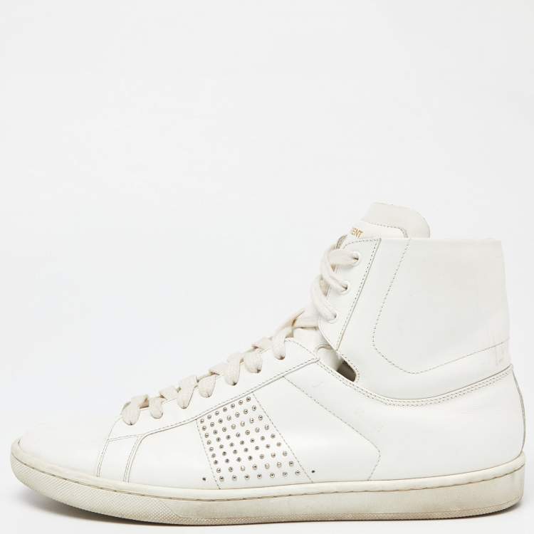 Saint Laurent Malibu Mid Top Sneakers Smooth Leather White | High-Top  Sneaker