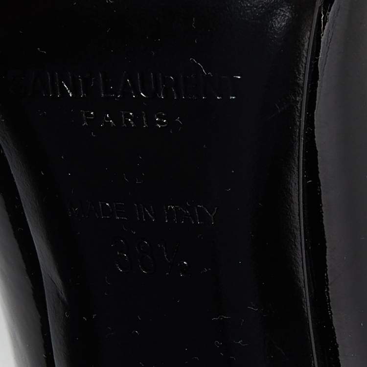 Pre Owned Saint Laurent Black Patent Leather Opyum Pumps Size 38.5