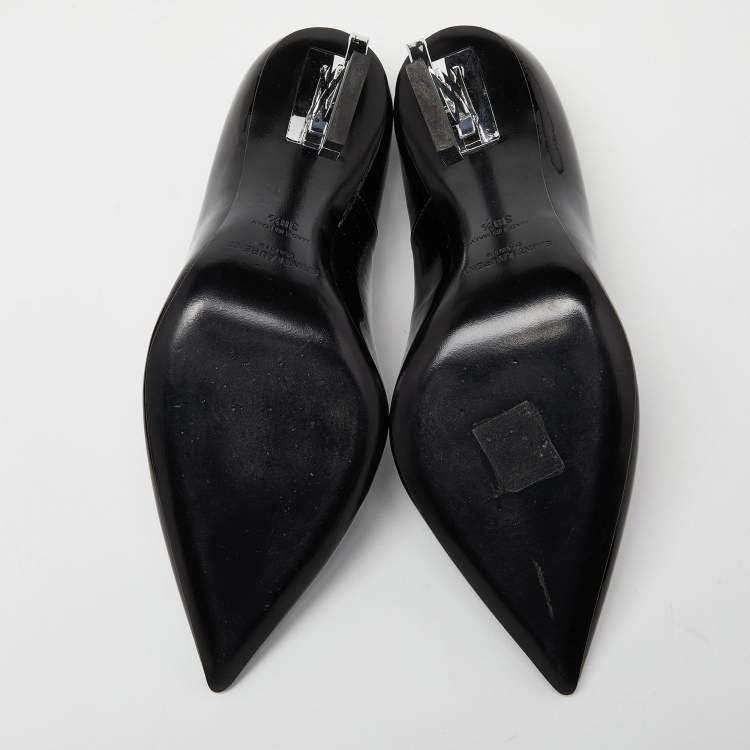 Pre Owned Saint Laurent Black Patent Leather Opyum Pumps Size 38.5