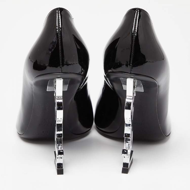 Pre Owned Saint Laurent Black Patent Leather Opyum Pumps Size 38.5