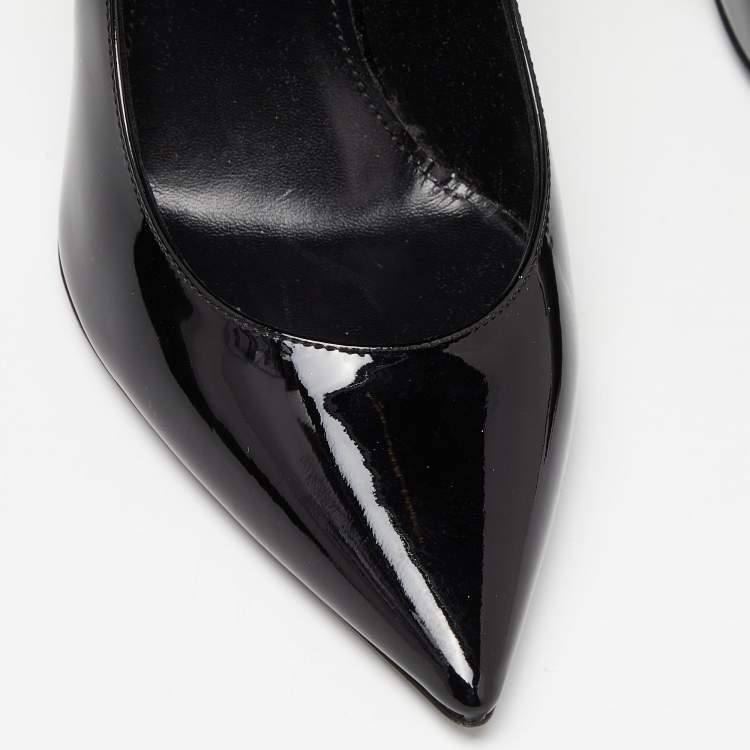 Pre Owned Saint Laurent Black Patent Leather Opyum Pumps Size 38.5