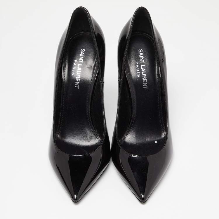 Pre Owned Saint Laurent Black Patent Leather Opyum Pumps Size 38.5