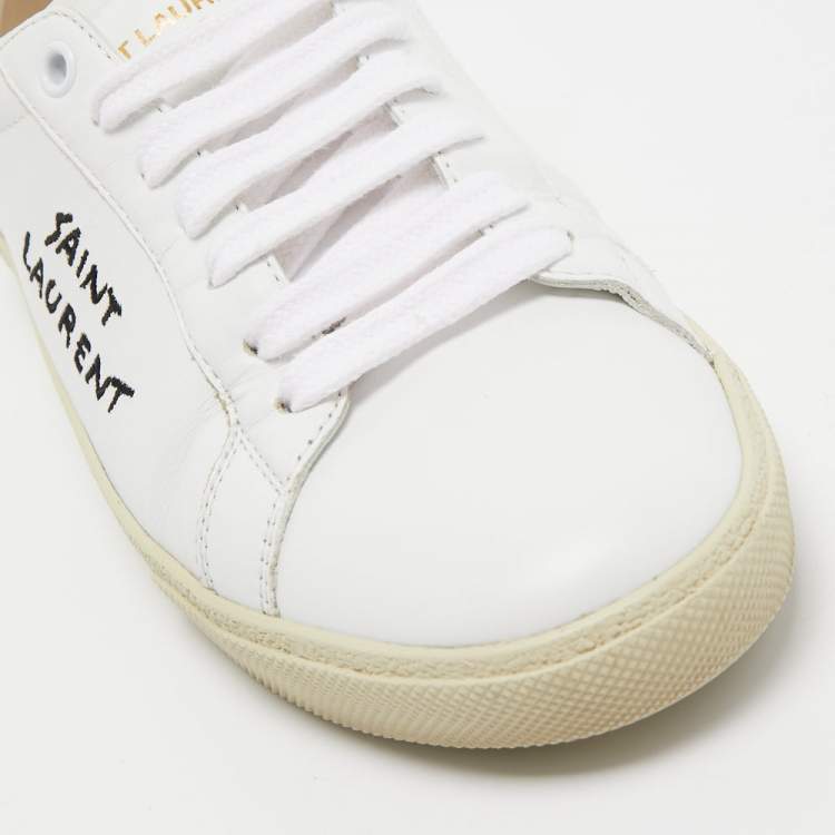 Pre Owned Saint Laurent  White Leather Court Classic Sneakers Size 37