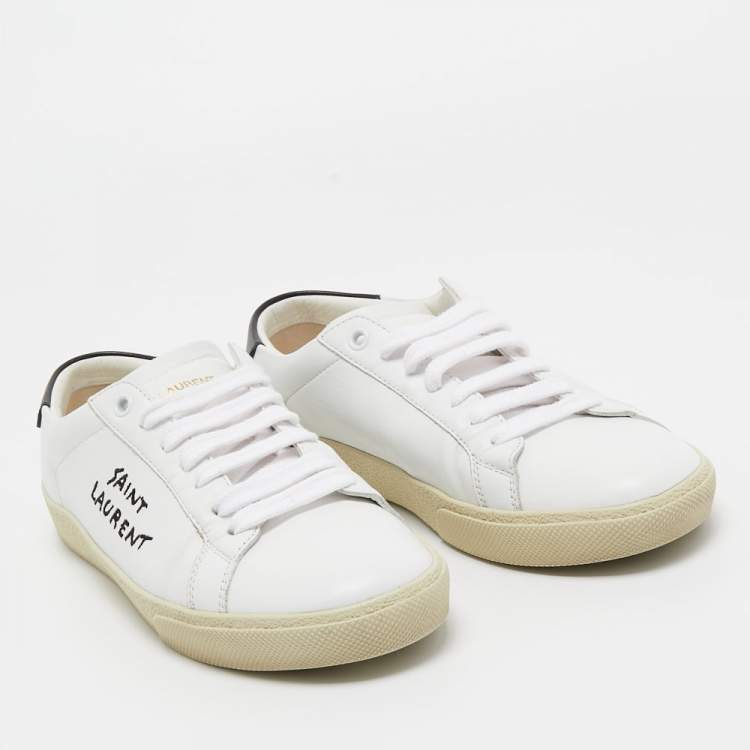 Pre Owned Saint Laurent  White Leather Court Classic Sneakers Size 37