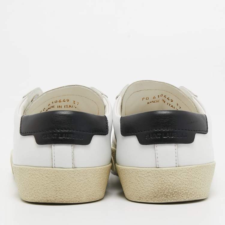 Pre Owned Saint Laurent  White Leather Court Classic Sneakers Size 37