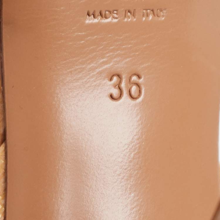 Pre Owned Saint Laurent Brown Patent Tribute Sandals Size 36