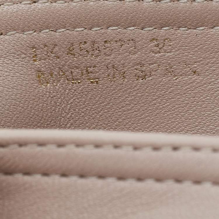 Pre Owned Saint Laurent Beige Leather Logo Espadrille Flats Size 36