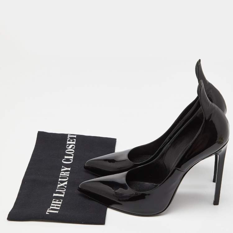 Pre Owned Saint Laurent Black Patent Leather Thorn Pumps Size 41.5 