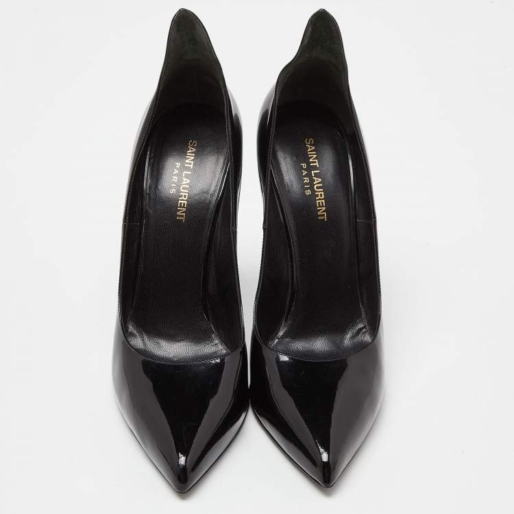 Pre Owned Saint Laurent Black Patent Leather Thorn Pumps Size 41.5 