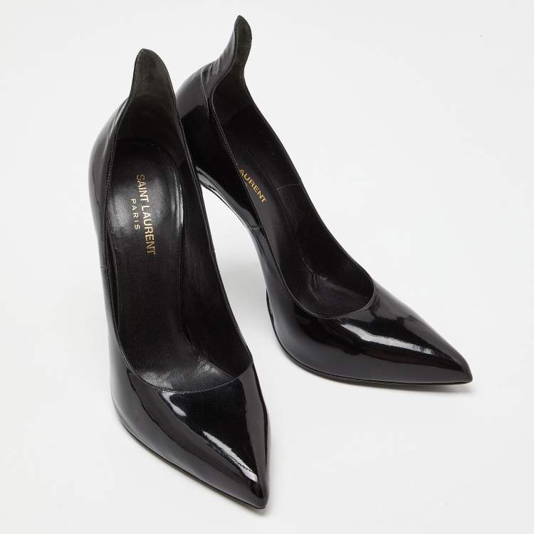 Pre Owned Saint Laurent Black Patent Leather Thorn Pumps Size 41.5 
