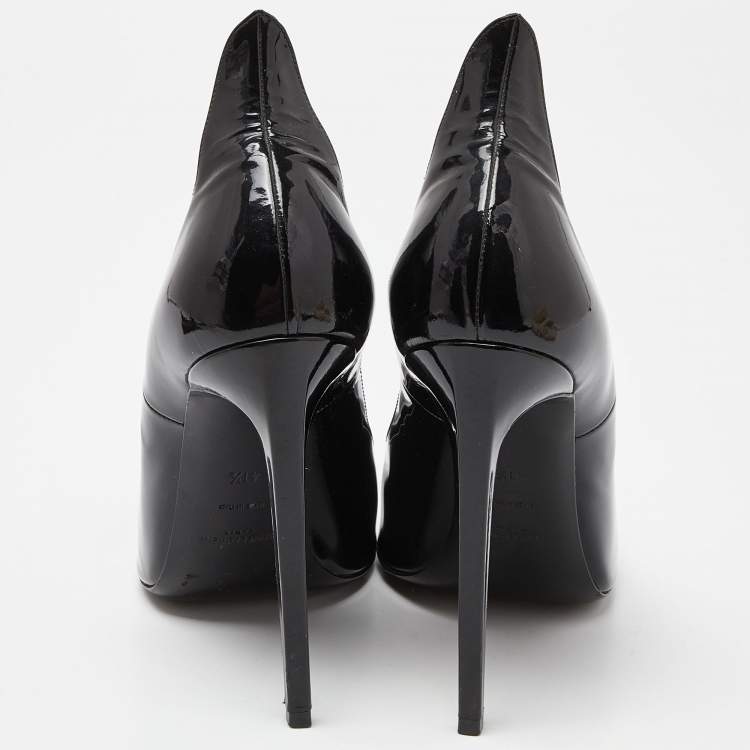 Pre Owned Saint Laurent Black Patent Leather Thorn Pumps Size 41.5 