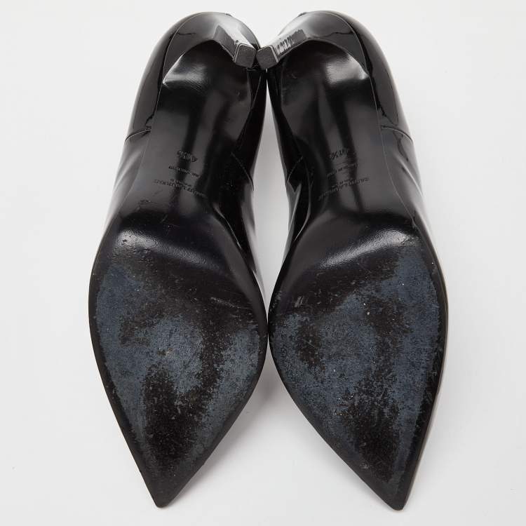Pre Owned Saint Laurent Black Patent Leather Thorn Pumps Size 41.5 
