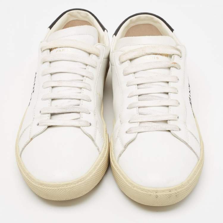Pre Owned Saint Laurent White Leather Court Classic SL/06 Sneakers Size 39