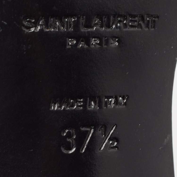 Pre Owned Saint Laurent Black Suede Bow D'orsay Pumps Size 37.5