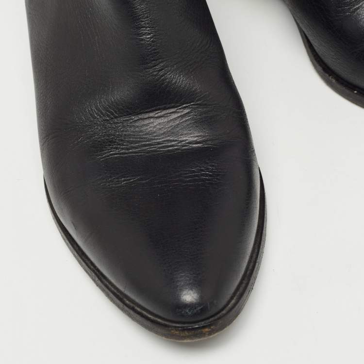 Pre Owned Saint Laurent Black Leather West Chelsea Boots Size 36